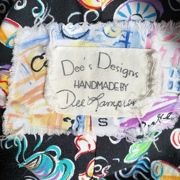 Dee's Designs Handmade Parisian  CAfe Print Pinafore Dress S - Picture 10 of 10